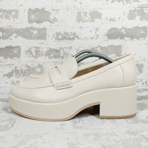 New Dolce Vita Yanni Platform Penny Ivory Leather Loafer W816